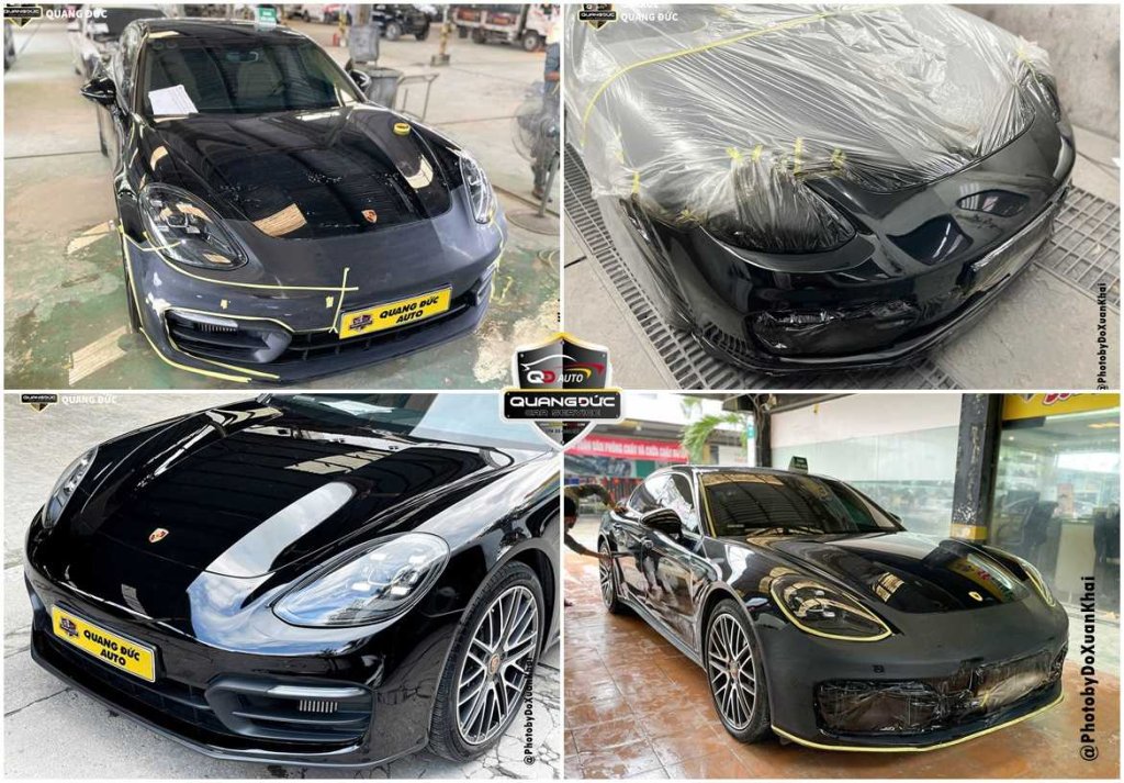 PORSCHE PANAMERA ĐEN - SƠN CẢN TRƯỚC ĐÁNH BÓNG CẢ XE (1).jpg