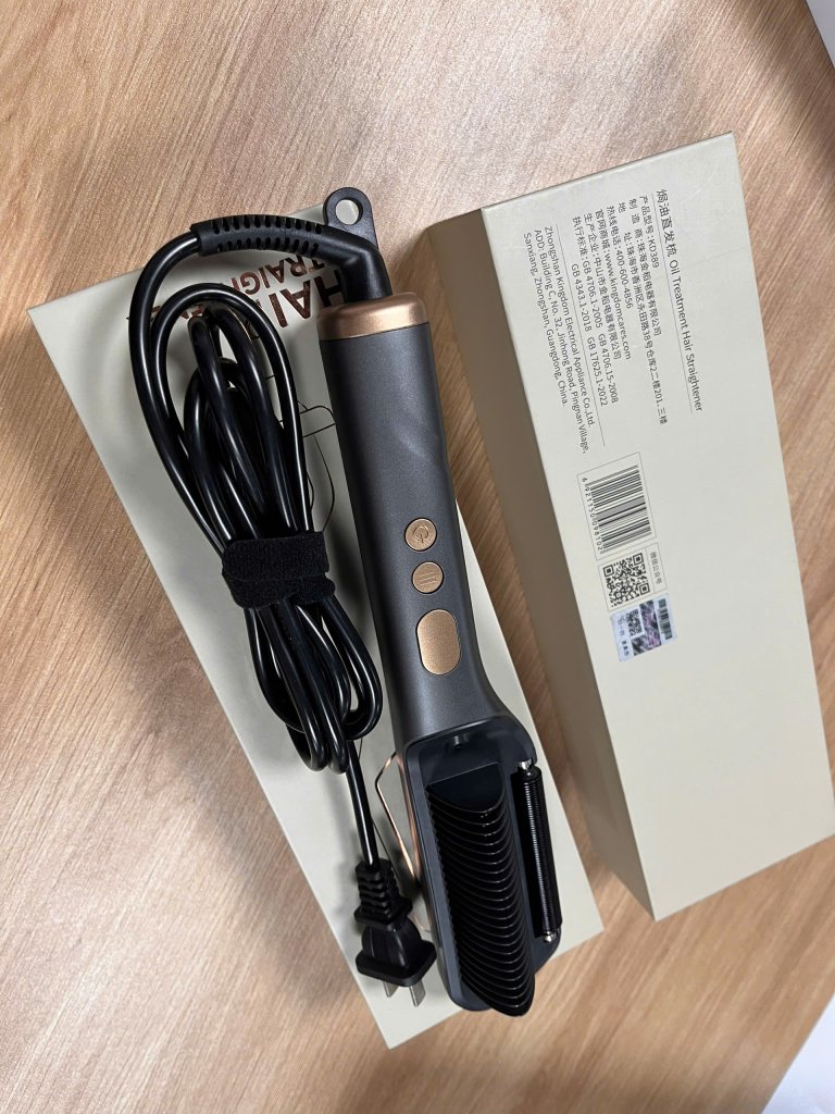 Lược điện có dây màu nâu sữa Kskin, model KD389.jpg