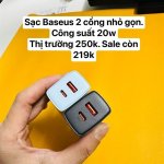 Củ sạc nhanh 20W Baseus 2 cổng C +A Compact Quick Charger - không hộp , đóng túi.jpeg